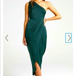 One shoulder satin dress